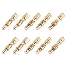 10PCS Gold Tone 4mm Male Banana Plug Bullet Connector Ersatz