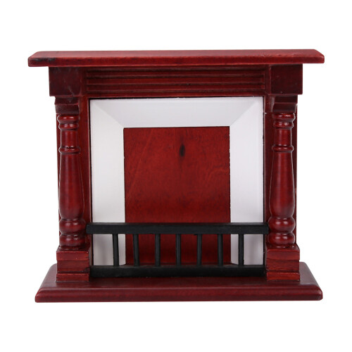 Rose Wood Miniature Fireplace Dollhouse Accessory