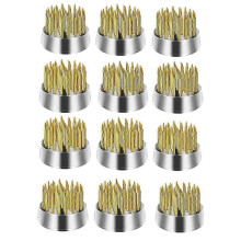12PCS Flower Frog, Kenzan Pin Frog Round Brass Flower Holder,