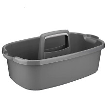 Plastik-Aufbewahrungskorb, tragbarer Duschbehälter, Tote-Organizer-Korb mit Griff für Bad, Schlafzimmer, Küche dunkelgrau