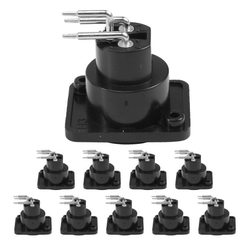 10pcs Black XLR 3pin Female Jack Panel Mount Chassis PCB Socket Connector 1