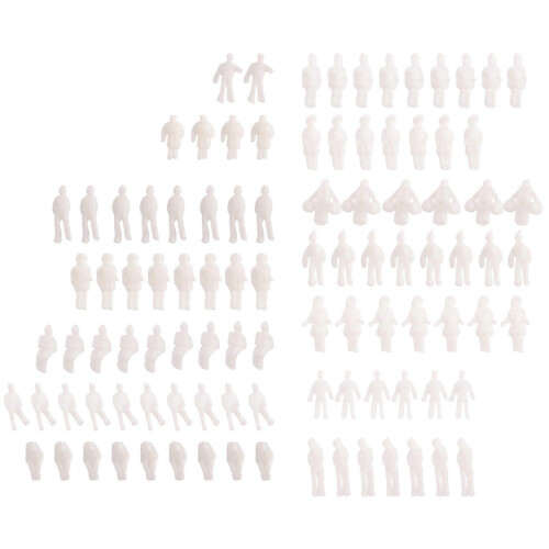 Figurines Model People Scale 1:200 d’environ 100 pièces blanches assorties 2