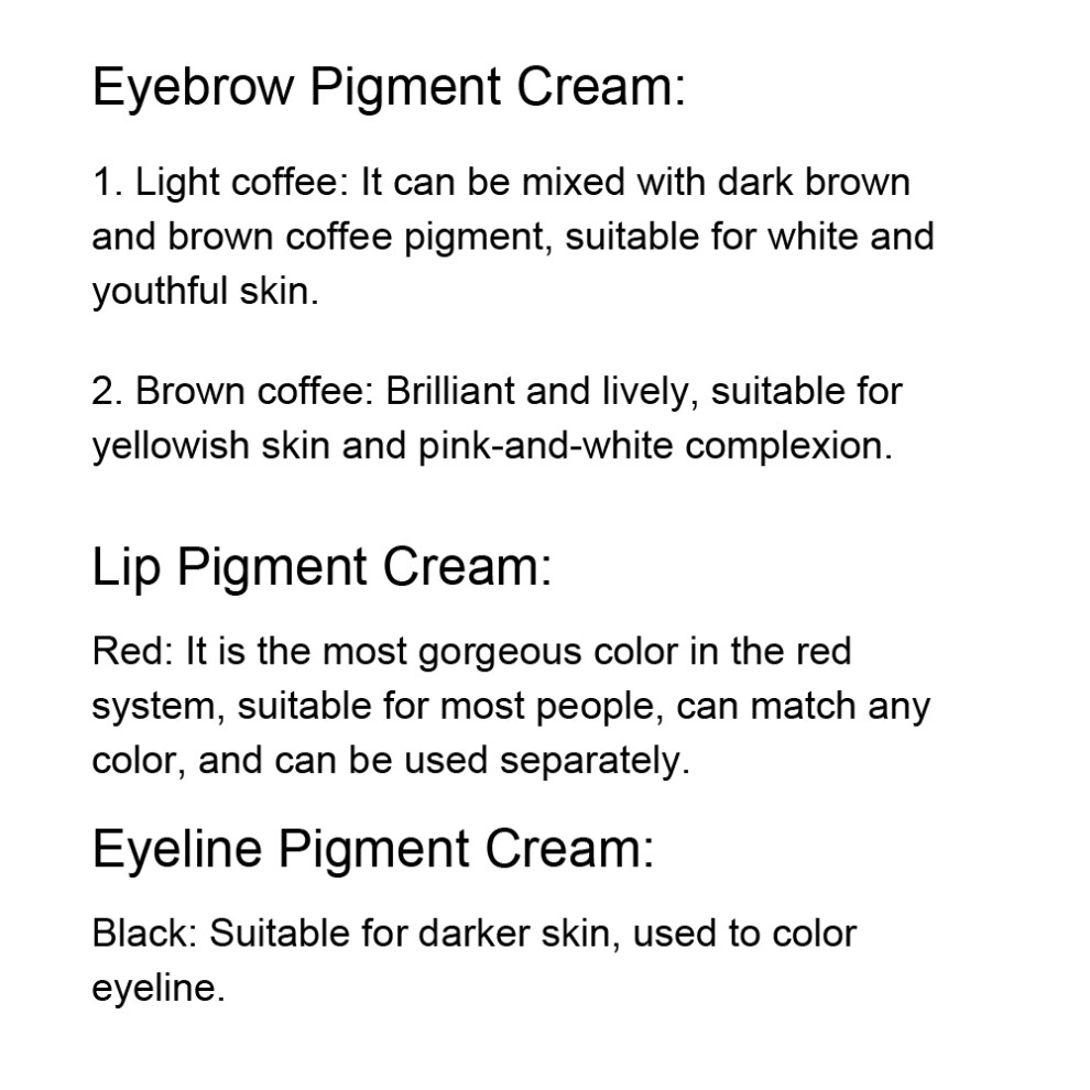 Cream 4 Colors Microblading Pigment Kit - 15Ml Eyebrow Lip Eyeline Coloring