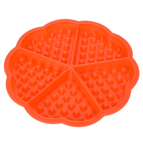 5 Cavity Silicone Waffle Pan Round Non-Stick Bakeware for Breakfast or Snacks 2