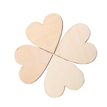 Love Heart Wooden Embellishments for Wedding Decor 80mm 10pcs