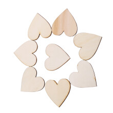 Wedding & Art Craft Wooden Love Heart Embellishments 50mm 25pcs