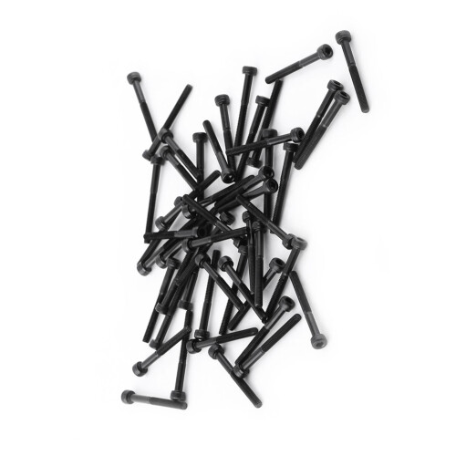 M3 Black Hex Socket Cap Head Screw Bolt Set 50pcs 30mm Fully & Partially Threaded 2