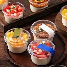 25/50 Stück Dessertbecher mit Deckel Transparente Plastikbecher für Dessert-Eiscreme