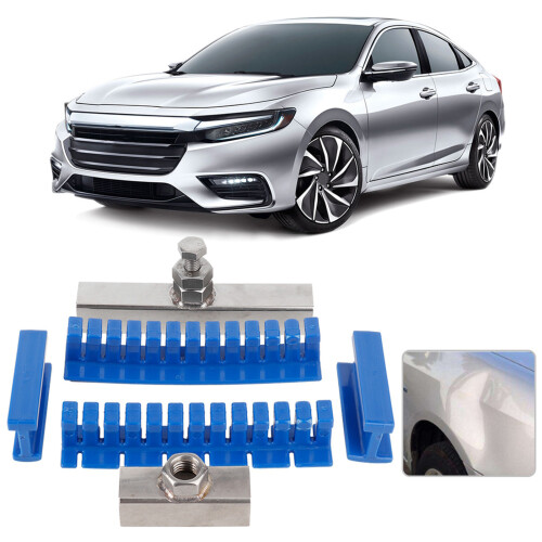 Blue Dent Puller Kit for Car Repair, Includes Stainless Steel Tools 2