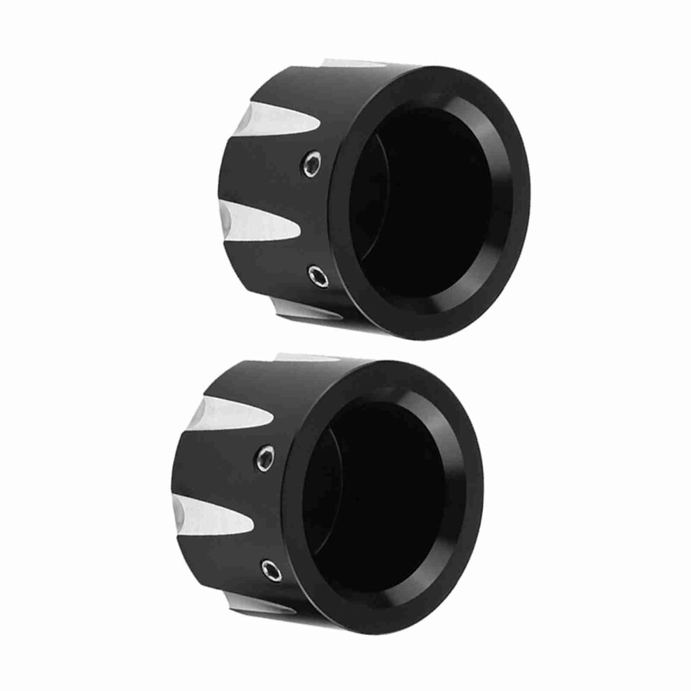 2Pcs Cnc Aluminum Motorcycle Front Axle Skull Nut Covers Fits 2007-2015 Black 4641393211978