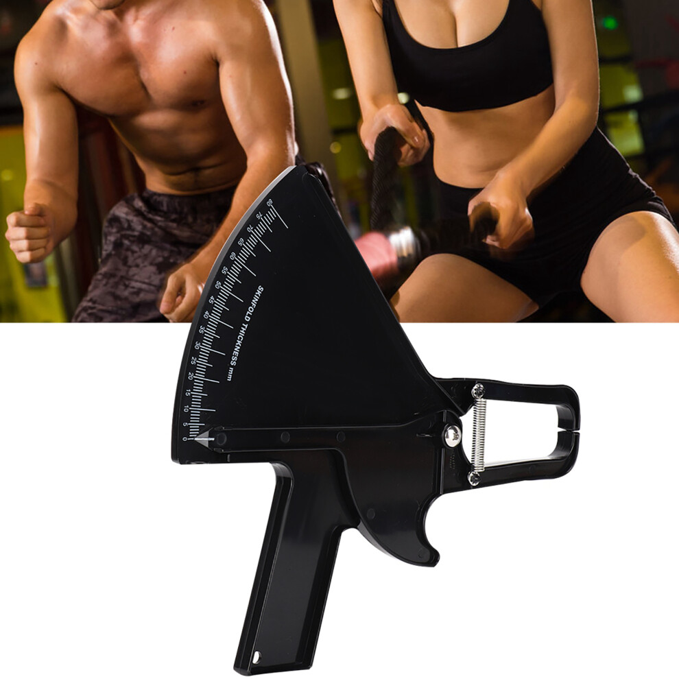 Black Body Fat Caliper Tester - Accurate Skinfold Measurement Tool,