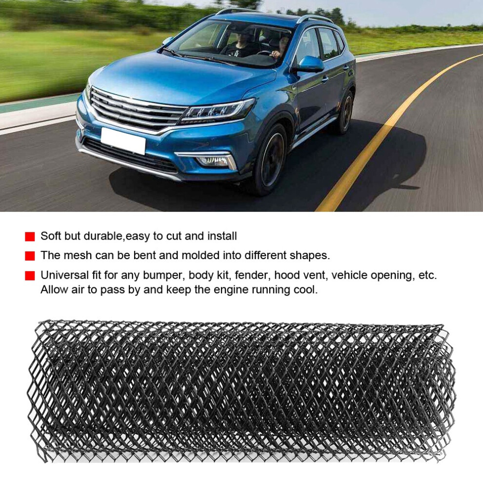 10X20mm Aluminum Car Grille Mesh Rhombic Panel Universal Fit For Bumper & Body 4641393137186
