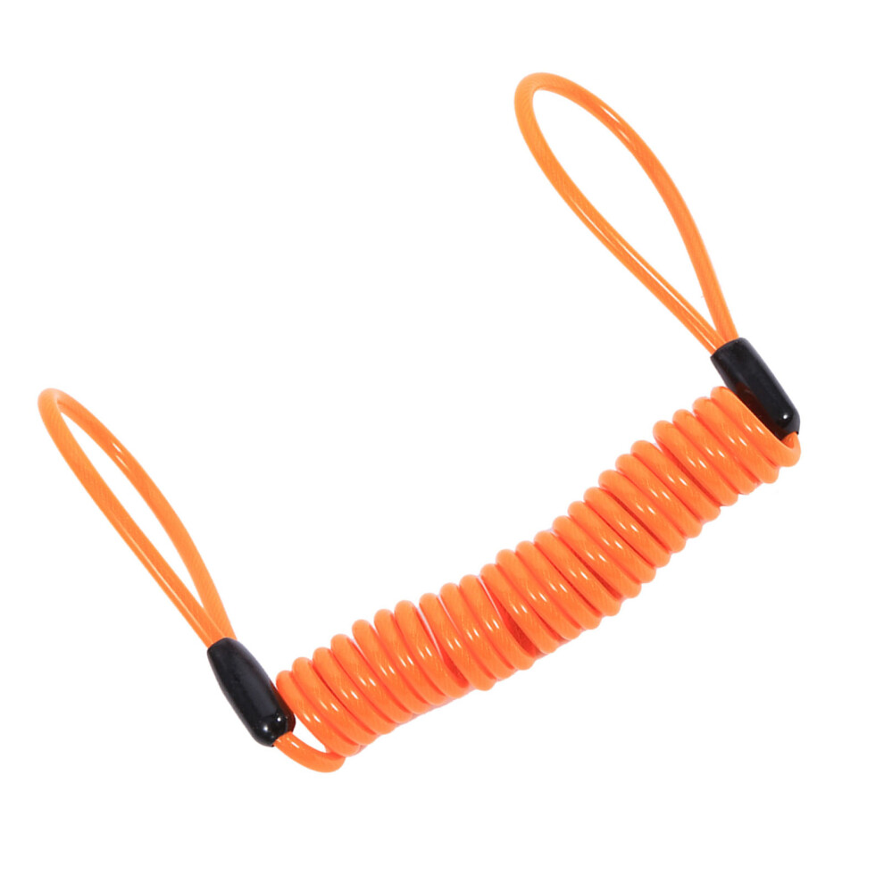 Motorcycle Disc Lock Alarm Cable - Anti-Theft Security Coil Reminder Orange 9381393138435