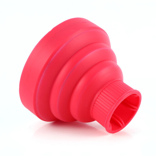 Silicone Folding Hair Diffuser for Most Hair Dryers, Red, Compact 1
