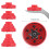 Silicone Folding Hair Diffuser for Most Hair Dryers, Red, Compact 3