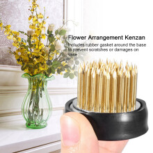 Round Flower Kenzan Arrangement Tool, Brass Needle, Dia. 3.5cm