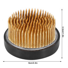 Round Flower Arrangement Kenzan Brass Needle with Rubber Gasket (Dia. 6cm)