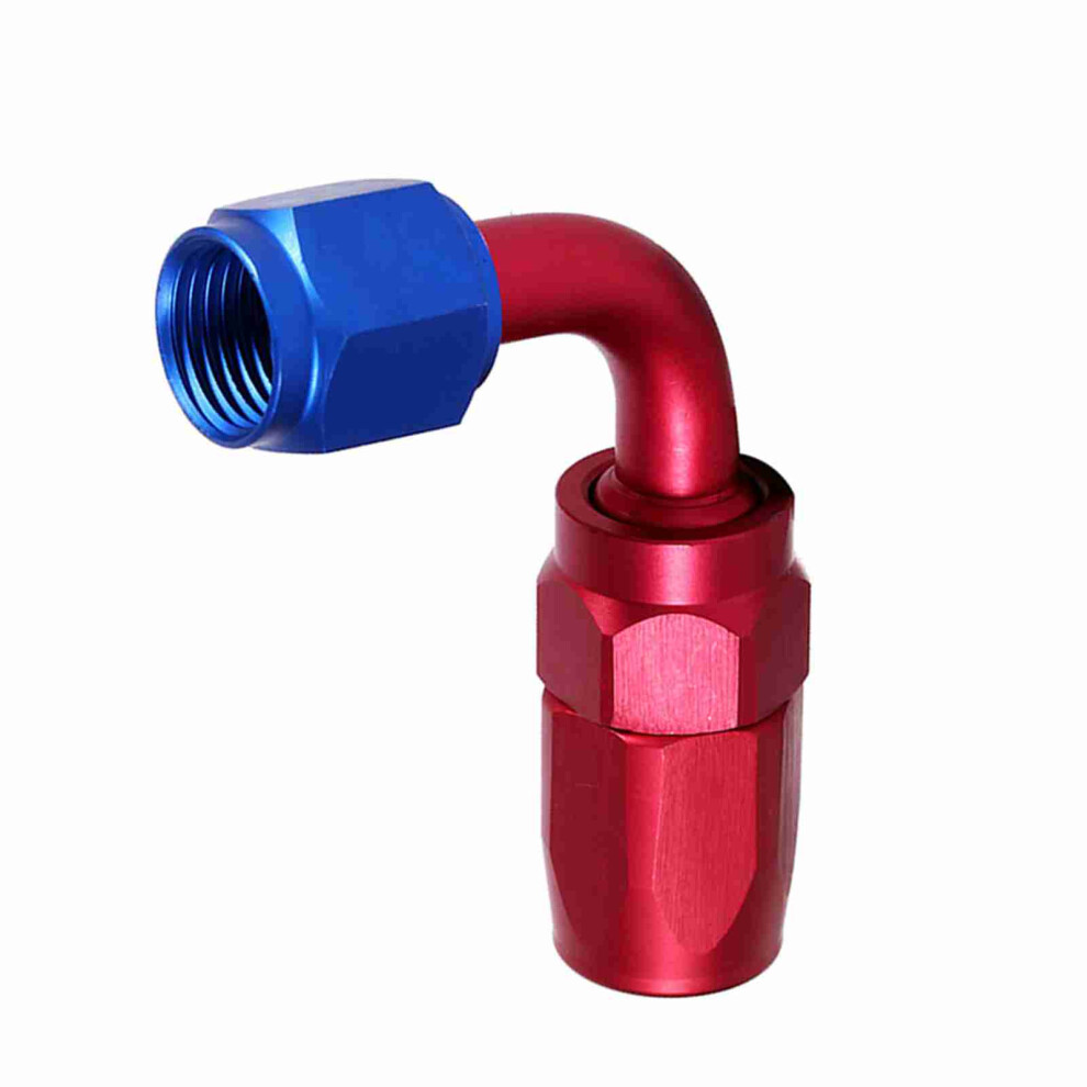 An6 Racing Oil Fuel Line Swivel Fitting 90 Aluminum Car Part Blue/Red 8451393138474