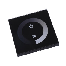 Single Color LED Dimmer Wall Switch Controller Touch Panel DC 12V-24V Black