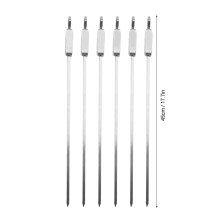 6PCS Stainless Steel Long BBQ Skewers with Sliding Lock, 45cm