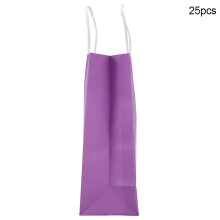Kraft Paper Gift Bags 25 Pack with Handles for Wedding and Candy Favour Purples