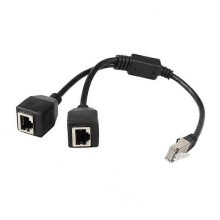 RJ45 Ethernet splitterkabel, 1 mannelijke naar 2 vrouwelijke Ethernet-connectorkabel geschikt voor Cat5, Cat6 LAN Ethernet Socket adapter