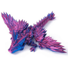 3D-gedruckter Edelstein-Drachen-Geschenk-Farbverlauf High-End-Figur Umweltfreundlicher Kristall-Drache Trendige Spielzeugfigur, Lila