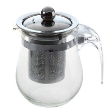 350 ml hitzebeständige Klarglas-Teekanne Edelstahl-Infususer Blumen-Teekanne