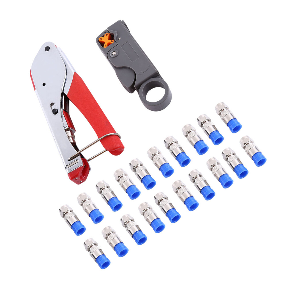 Rg6/Rg59 Coax Cable Crimper & Wire Stripper With Compression F Connector Tool 5071393140197