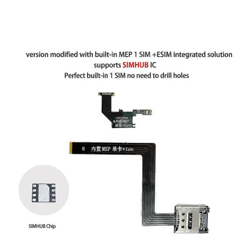 US Version Modified Flex Cable Built-in MEP 1 SIM + ESIM Integrated Solution with SIMHUB IC for IPhone 17 Pro Max Repair 1