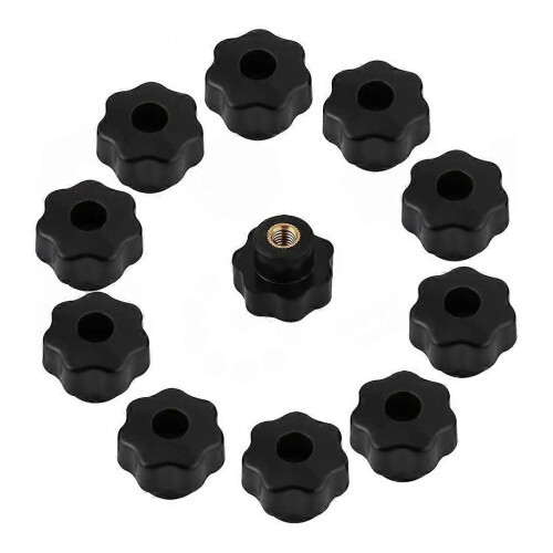 10PCS M6 Εσωτερικό πόμολο σπειρώματος Βίδα Πλαστικό πόμολο σύσφιξης κεφαλής αστε