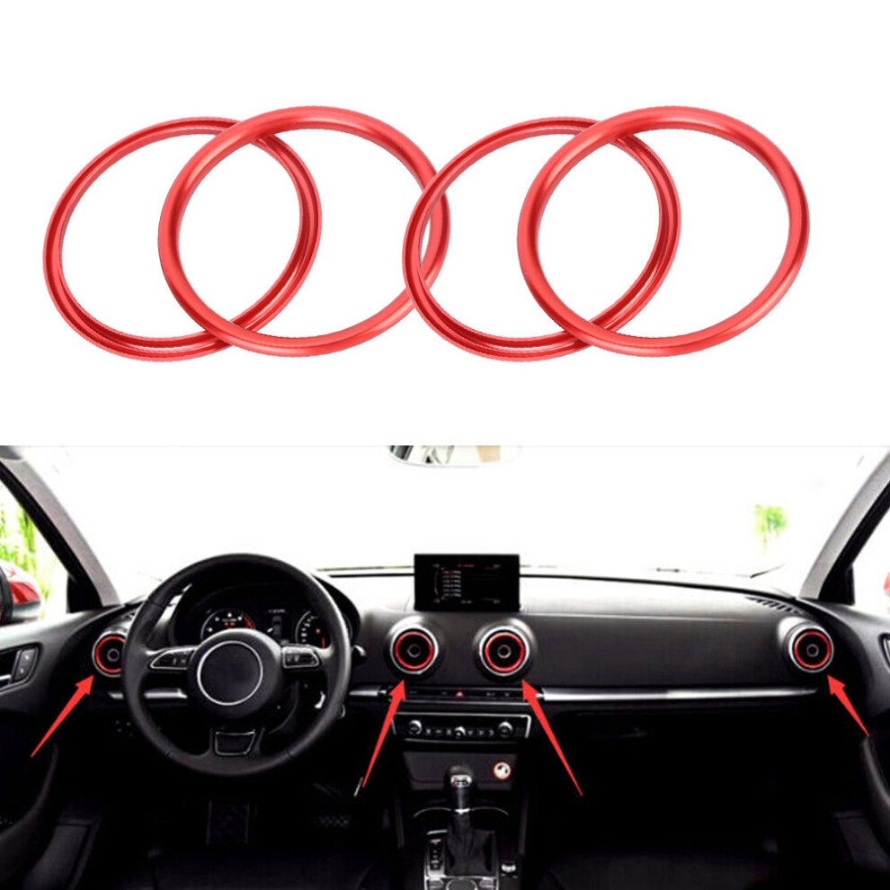 Aluminium Air Vent Outlet Trim For Audi A1 4Pcs Interior Accessory 8741393217973