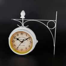 Vintage Double-Side Wall Clock – 21.8cm Metal Silence Decor