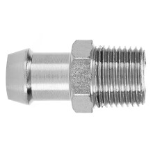 1/2'' NPT to 5/8'' Barb Chrome Metal Intake Heater Hose for Chevy, Fits Many Engines