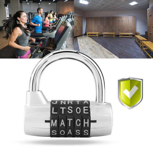 5 Dial Code Combination Lock for Suitcase, Gym, Locker – Black, Silver 2