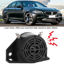 12V-24V Waterproof ABS Reversing Buzzer Horn, 102dB Black