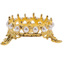 Gold Nail Art Pen Holder Rack – Stainless Steel, 6.5x6.5x3cm