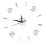 Silver Acrylic Mirror Wall Clock Sticker 60x60cm DIY Wall Decor 8