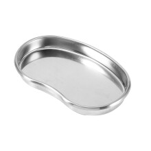Stainless Steel Kidney-Shaped Curved Medical Tray 18x11x2cm