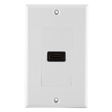 Port Gold Plated HDMI Wall Plate with Ethernet, White, 11.3x7cm