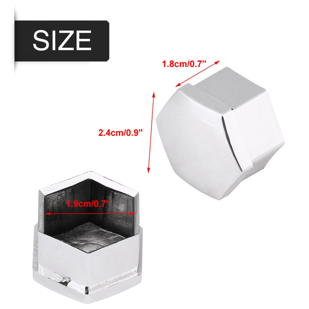 Chrome Wheel Nut Cover 20Pcs 19Mm Universal Fit With Removal Tool For Vehicles 4941393222173