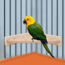 High Quality Parrot Wooden Stand Cage Toy 17x17x4 cm