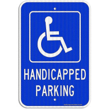 Gehandicaptenparkeerbord, met afbeelding van rolstoelbord, 2-pack 8 x 12 inch Engineer Grade reflecterende platen Roestvrij aluminium, weerb