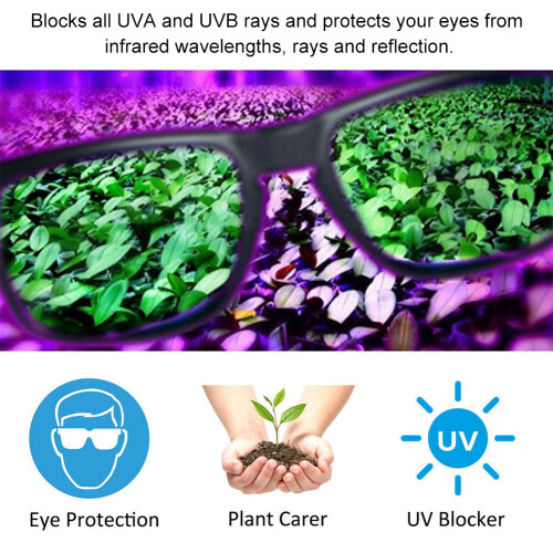 LED Grow Room Glasses UV Protection, Adjustable, Clear Polycarbonate 2