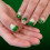 Patrick Theme Artificial Nail Gradient Green Glitters French Tip 1