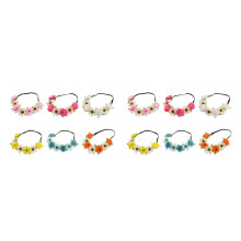 12 Pcs Elastic Bohemia Floral Headband Hawaii Simulation Rose Garland