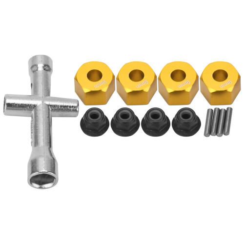 12mm RC Rad-Hub Adapter-Set mit 9mm Flansch-Sicherungsmuttern 1