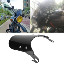 5-7in Motorcycle Windscreen Black for Honda & Yamaha, Durable & Easy Fit