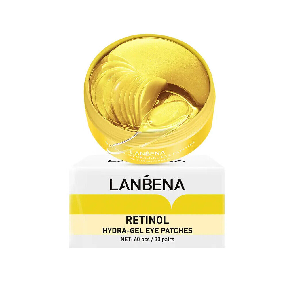 Lanbena Dark Retinol Under Eye Patches Anti-Ageing Hydro Gel Eye Masks Circles, Puffiness & Wrinkle Care 60Pcs