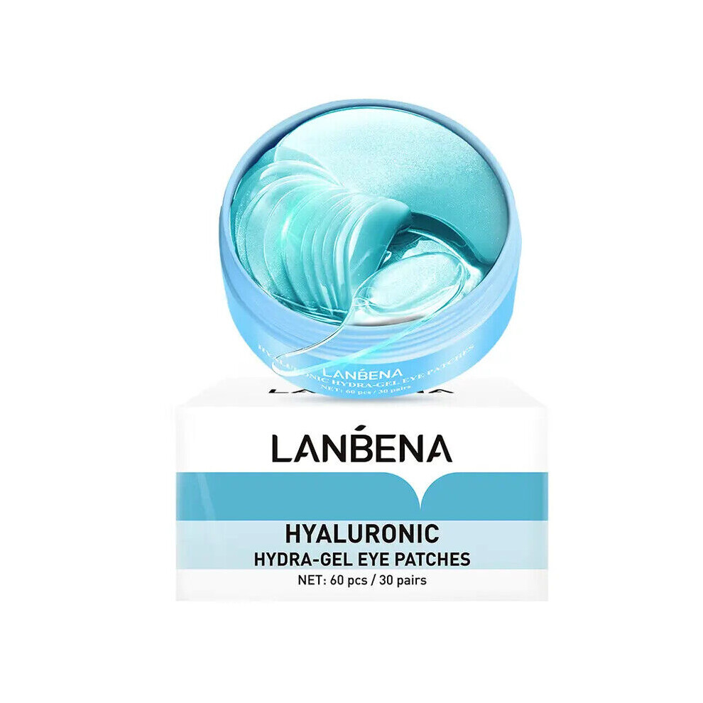 Lanbena Dark Hyaluronic Under Eye Patches Anti-Ageing Hydro Gel Eye Masks Circles, Puffiness & Wrinkle Care 60Pcs